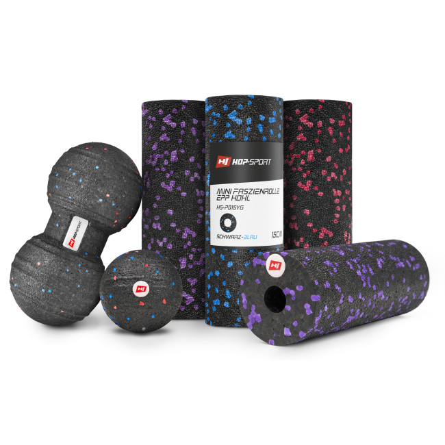 Мини массажный ролик (валик, роллер) Hop-Sport EPP 15см HS-P015YG черно-красный