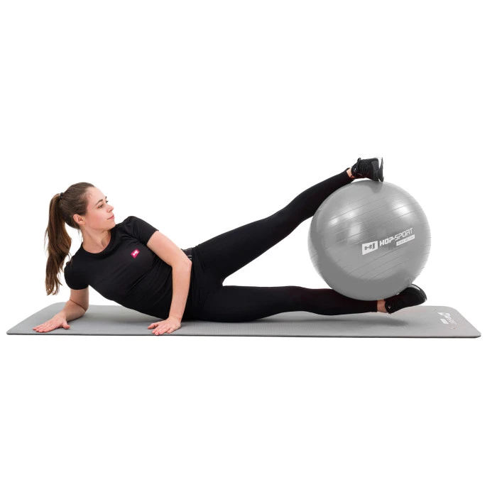 Фитбол Hop-Sport 55см серебристый + насос 2020