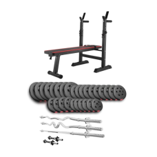 Набір Hop-Sport Premium 173кг з лавою HS-1080, штангами та гантелями