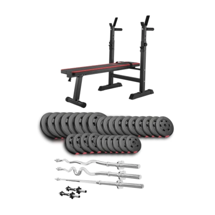 Набір Hop-Sport Premium 173кг з лавою HS-1080, штангами та гантелями