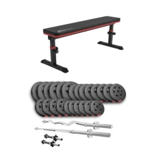 Набір Hop-Sport Premium 135кг з лавою HS-1025 Pro, штангами та гантелями