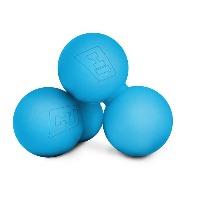 Силиконовый двойной массажный мяч 63 мм Hop-Sport HS-S063DMB голубой