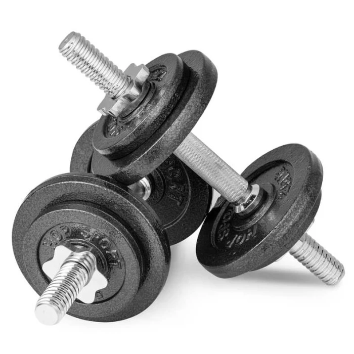 Гантели металлические Hop-Sport New 2 х 10кг с перчатками