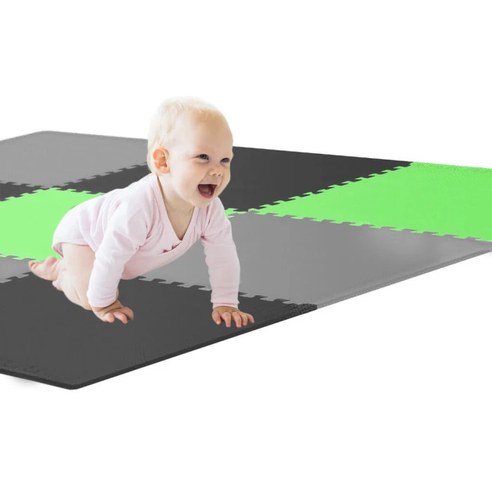 Мат-пазл Hop-Sport EVA 1см HS-A010PM - 9 частин чорний/сірий/зелений