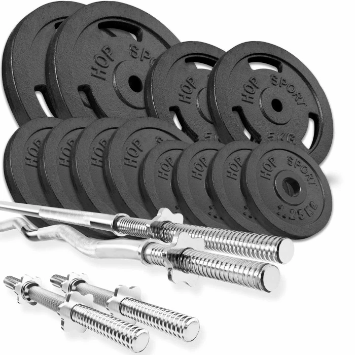 Набір STRONG 66кг з прямим, W-подібним і гантельними грифами