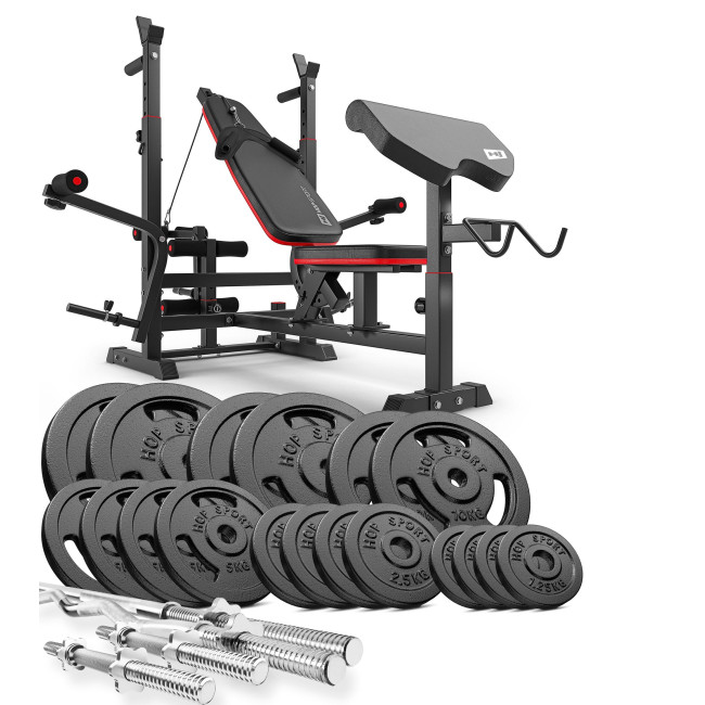 Набор STRONG 146кг со скамейкой HS-1075