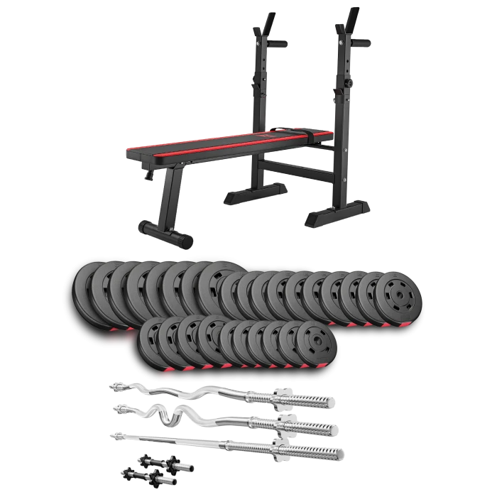 Набір Hop-Sport Premium 173кг з лавою HS-1080, штангами та гантелями