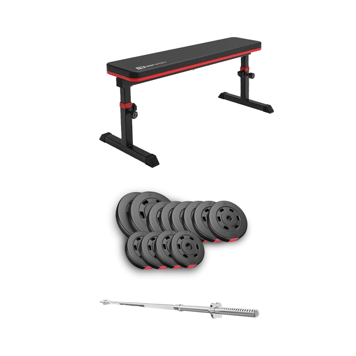 Набір Hop-Sport Premium 69кг з лавою HS-1025 Pro та штангою