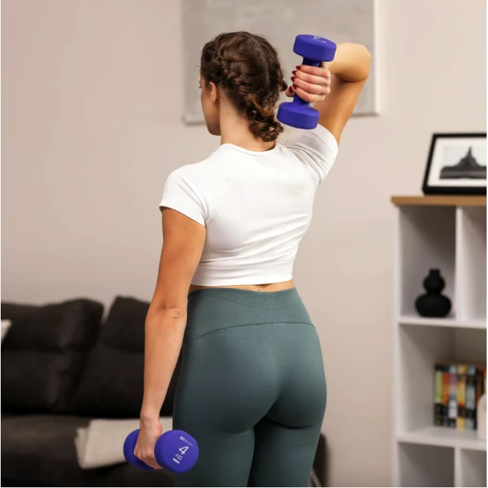 Гантели для фитнеса неопреновые круглые Hop-Sport HS-V040DR 2x4кг фиолетовый