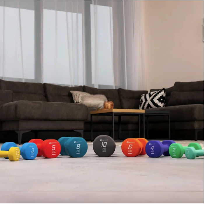 Гантели для фитнеса неопреновые круглые Hop-Sport HS-V040DR 2x4кг фиолетовый