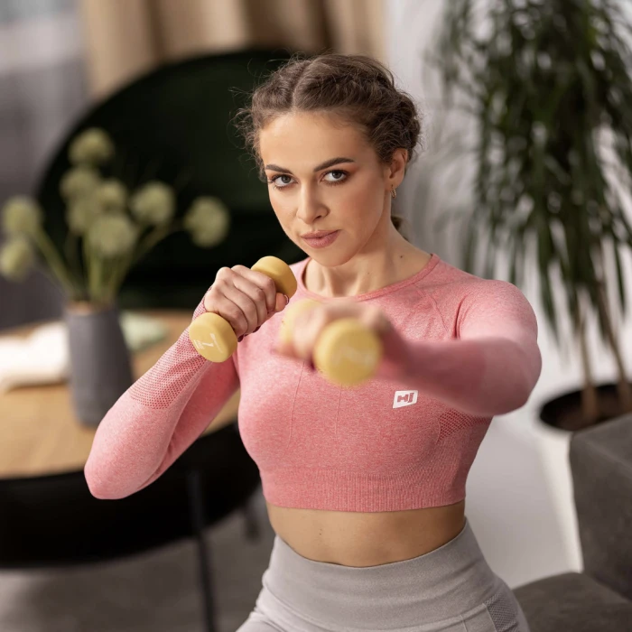 Набор круглых фитнес гантелей HS-V120DRS с подставкой 12кг разноцветные.