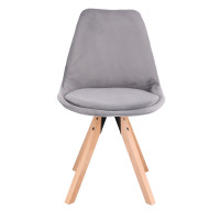 Стул Saida Jumi в скандинавском стиле с деревянными ножками серый
