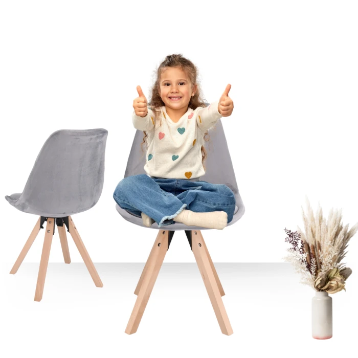 Стілець Saida Jumi у скандинавському стилі з дерев'яними ніжками сірий