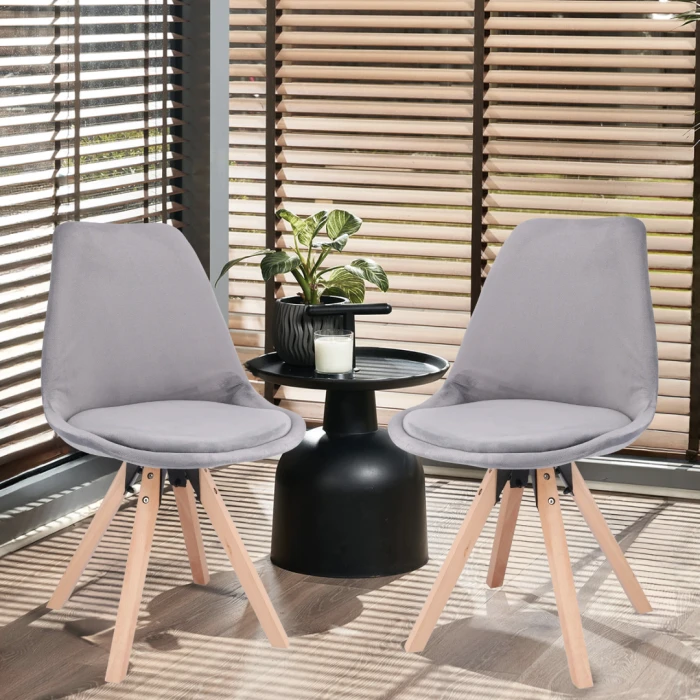Стілець Saida Jumi у скандинавському стилі з дерев'яними ніжками сірий