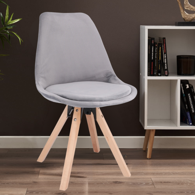 Стул Saida Jumi в скандинавском стиле с деревянными ножками серый