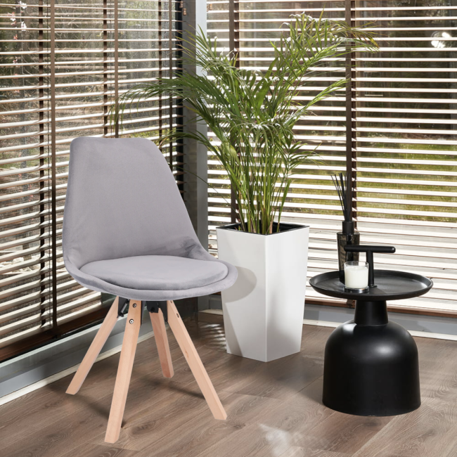 Стул Saida Jumi в скандинавском стиле с деревянными ножками серый