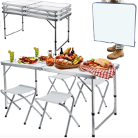 Стол туристический раскладной Jumi Economix с 4 стульями белый