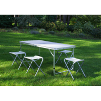 Стол туристический раскладной Jumi Economix с 4 стульями белый