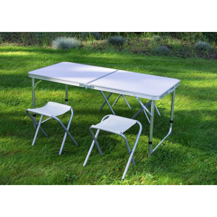 Стол туристический раскладной Jumi Economix с 4 стульями белый