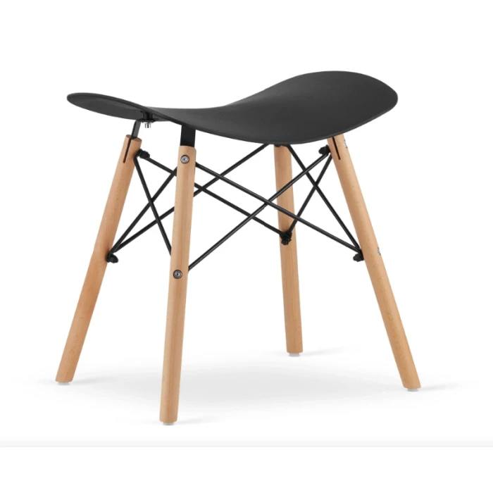 Табурет Leobert Corfu изогнутый в скандинавском стиле черный