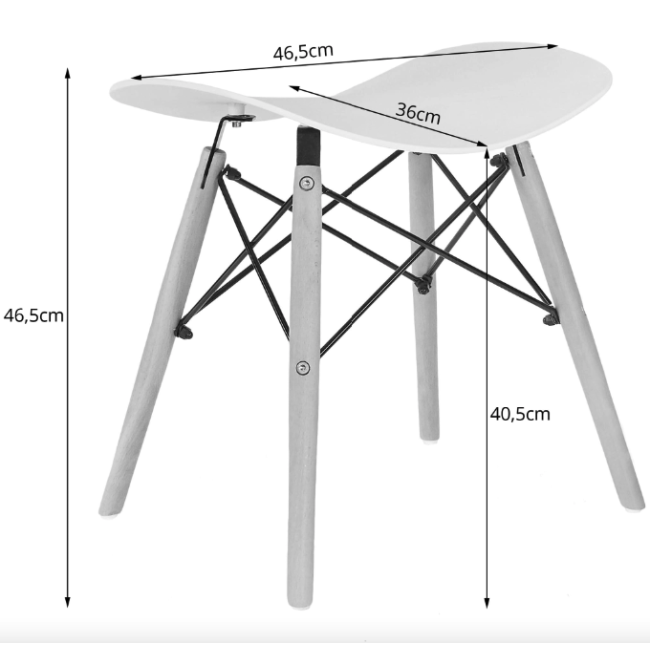 Табурет Leobert Corfu изогнутый в скандинавском стиле черный