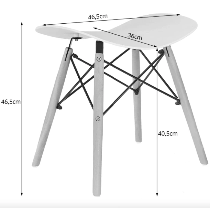 Табурет Leobert Corfu изогнутый в скандинавском стиле черный
