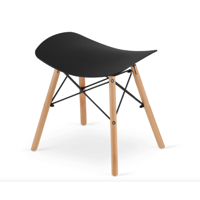 Табурет Leobert Corfu изогнутый в скандинавском стиле черный