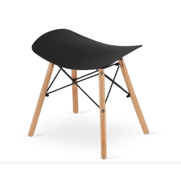 Табурет Leobert Corfu изогнутый в скандинавском стиле черный