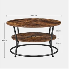 Журнальний столик Leobert Vasagle 80 x 80 x 45см в стилі Loft