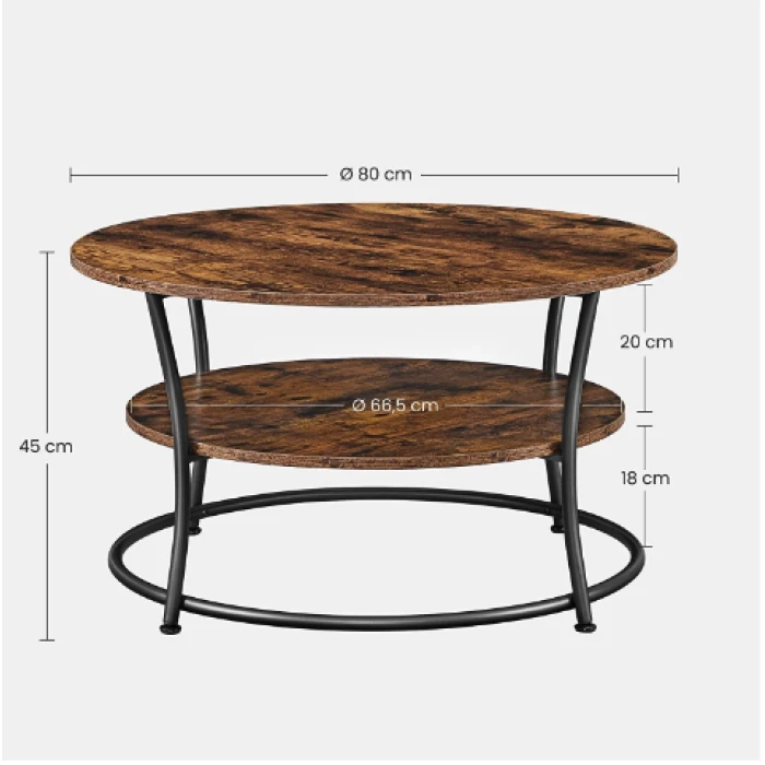 Журнальний столик Leobert Vasagle 80 x 80 x 45см в стилі Loft