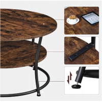 Журнальний столик Leobert Vasagle 80 x 80 x 45см в стилі Loft