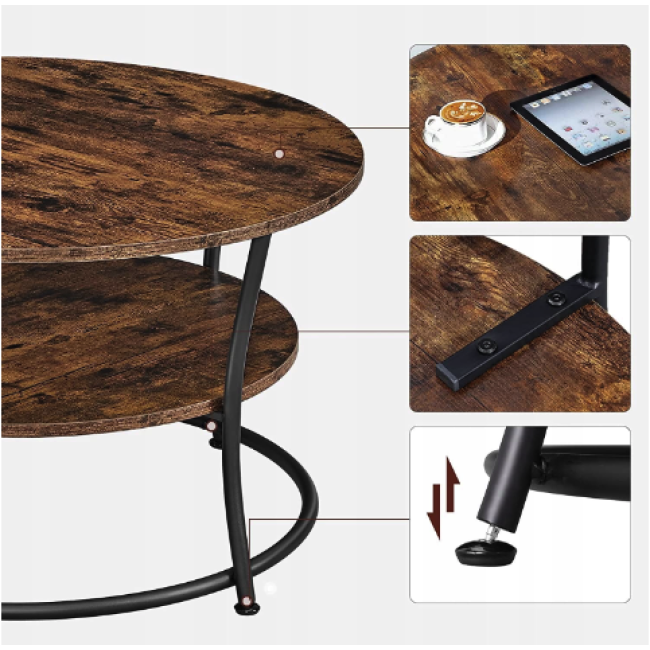 Журнальний столик Leobert Vasagle 80 x 80 x 45см в стилі Loft