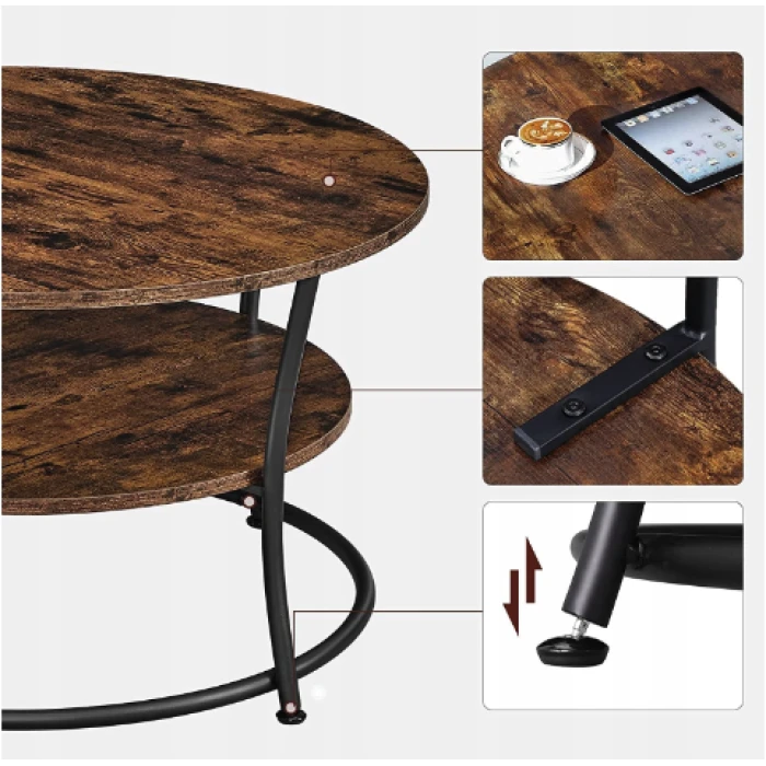 Журнальний столик Leobert Vasagle 80 x 80 x 45см в стилі Loft