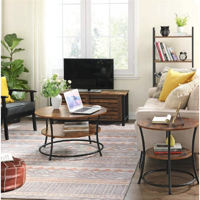 Журнальний столик Leobert Vasagle 80 x 80 x 45см в стилі Loft