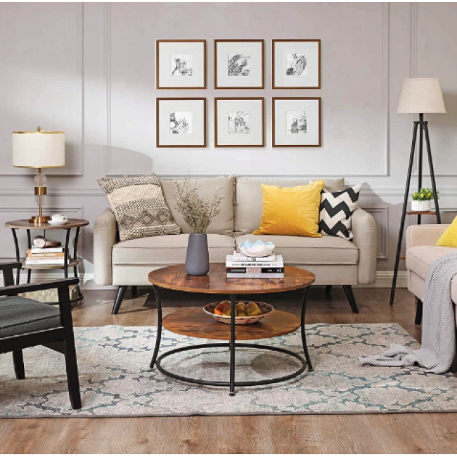 Журнальний столик Leobert Vasagle 80 x 80 x 45см в стилі Loft