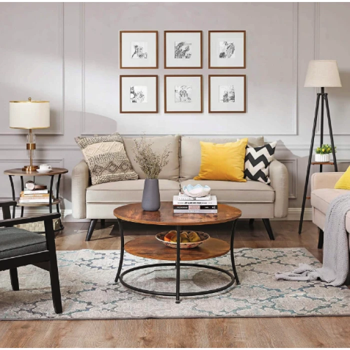 Журнальний столик Leobert Vasagle 80 x 80 x 45см в стилі Loft