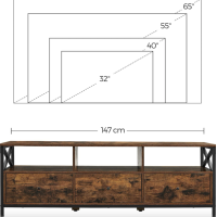 Тумба под телевизор Leobert Kamila в стиле Loft с 3 ящиками