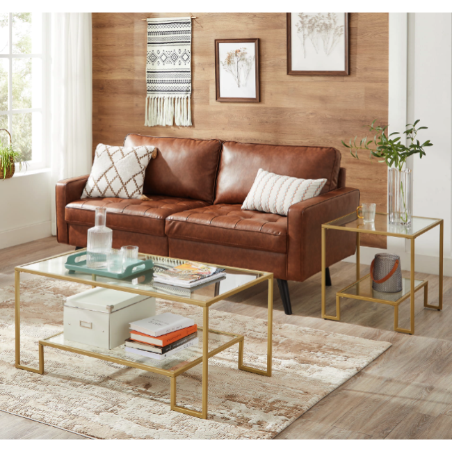 Журнальний столик Leobert Santorini в стилі Loft золотистий