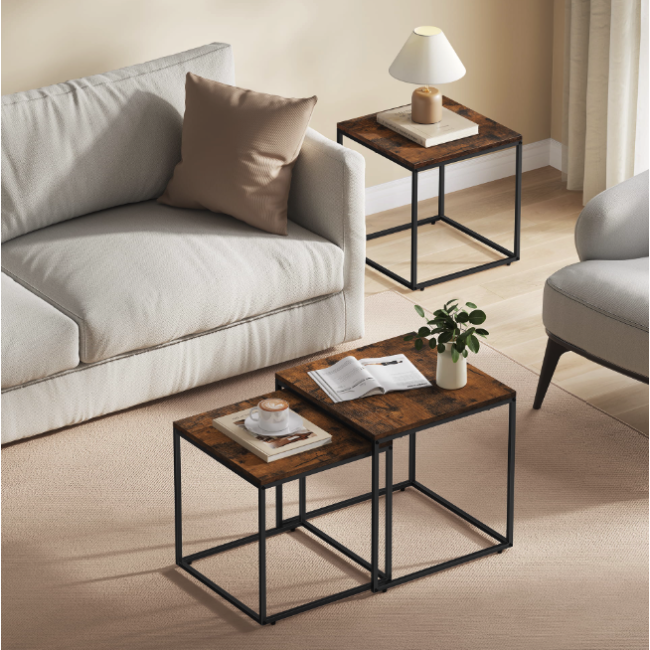 Комплект журнальних столиків Leobert Nika квадратні коричневий