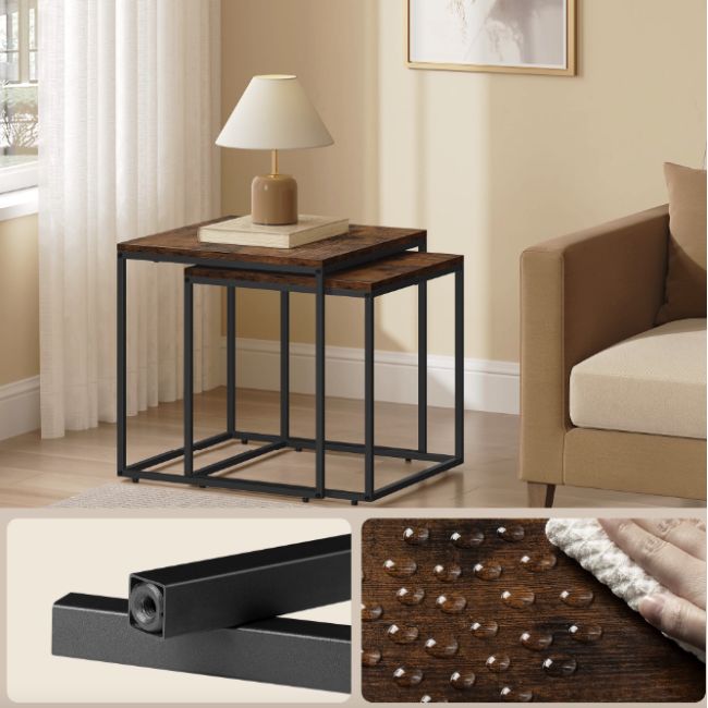 Комплект журнальних столиків Leobert Nika квадратні коричневий