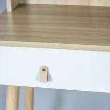 Туалетний столик Jumi Scandi з шухлядами, шкіряні ручки, світлий бук