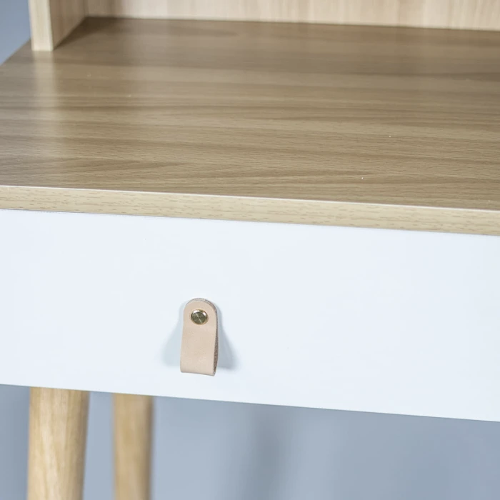 Туалетний столик Jumi Scandi з шухлядами, шкіряні ручки, світлий бук