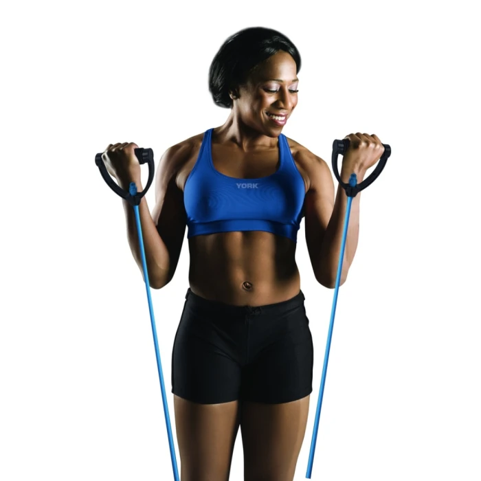 Эспандер трубчатый с ручками York Heavy, синий