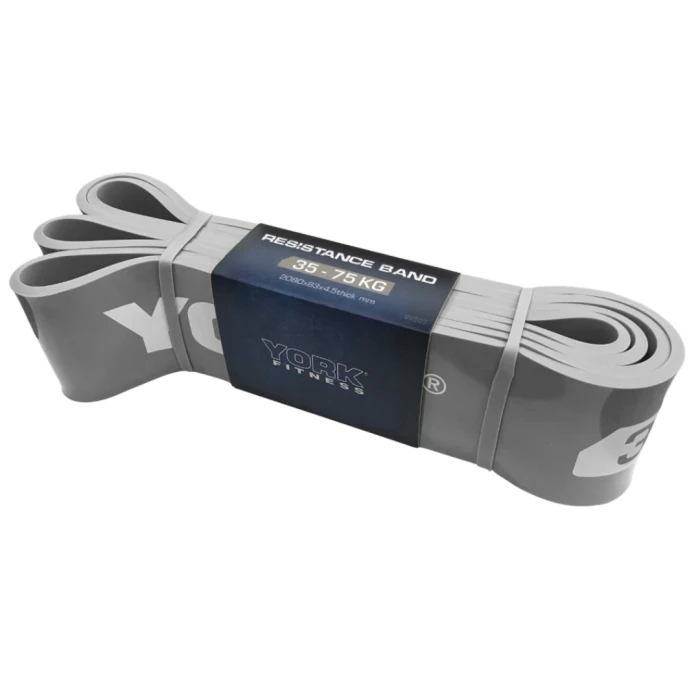 Резинка для фитнеса York 35-75кг – 2080x85x4,5 мм, серый
