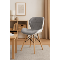 Крісло Leobert Lago екошкіра сіро-білий