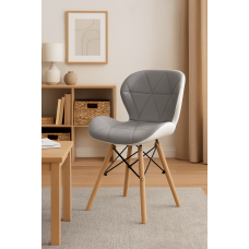 Кресло Leobert Lago экокожа серо-белый