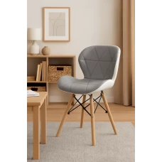 Кресло Leobert Lago экокожа серо-белый