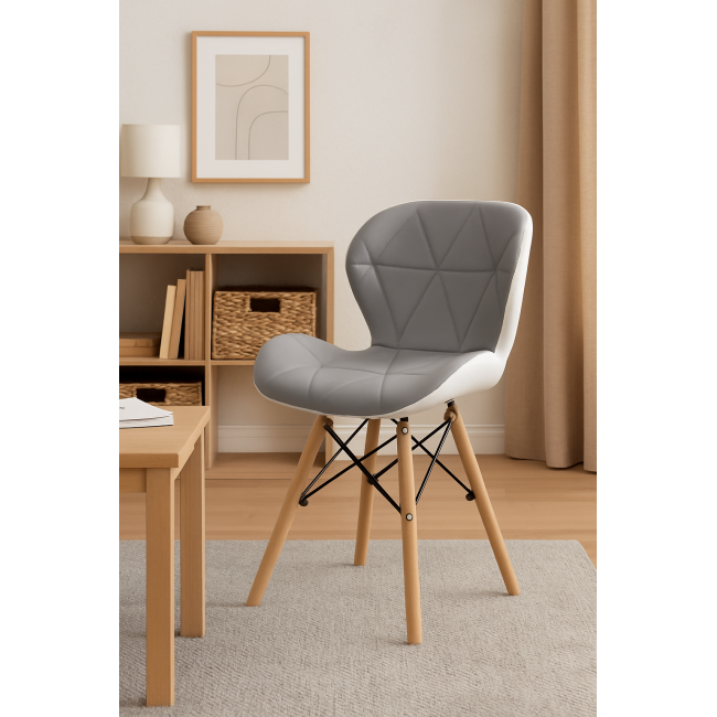 Кресло Leobert Lago экокожа серо-белый