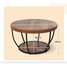 Журнальный столик Costway Leo с металлическим основанием в стиле Loft