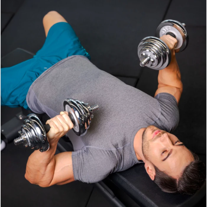 Набор гантели в кейсе Gymtek хромированные 2х10кг.